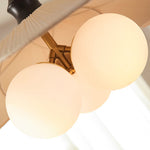 Charger l'image dans la visionneuse de galerie, Lustre suspendu à 3 lumières d'inspiration vintage Orrise - Accents en bois, métal et tissu Éclairage intérieur