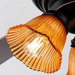 Cargar imagen en el visor de la Galería, Ribbed amber glass shade detail