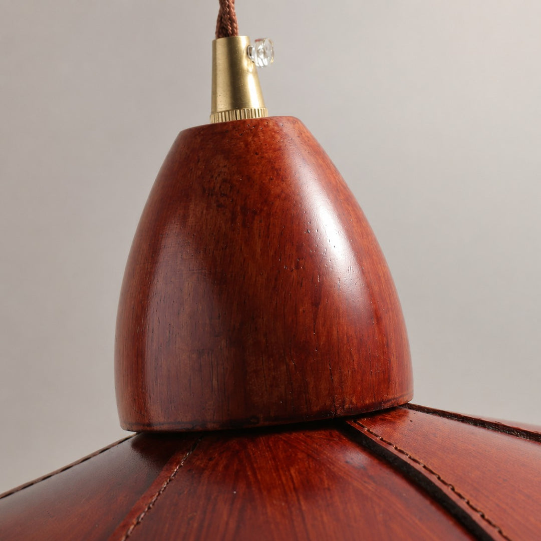 Vintage leather pendant light