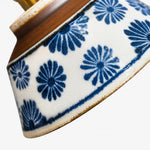Load image into Gallery viewer, Close view of blue floral hand-painted ceramic pattern