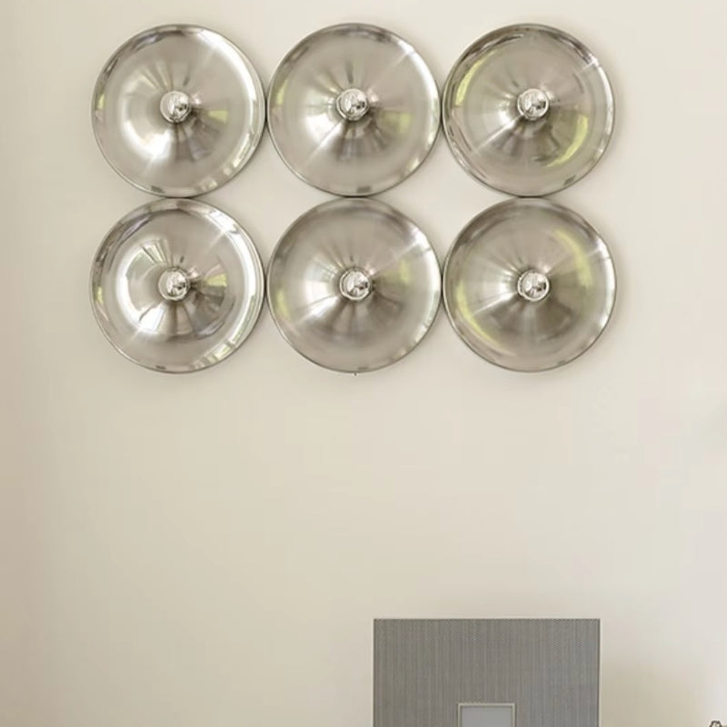 Plafonnier contemporain Space Age Disc, finition chromée