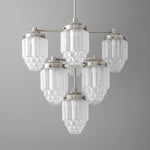 Load image into Gallery viewer, Tierlux Glass Textured Brass Chandelier – Timeless Lighting with Style

