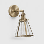 Load image into Gallery viewer, Vintage Brass Glass Wall Sconce
