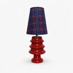 Load image into Gallery viewer, Embroidered Fabric and Sculptural Ceramic Table Lamp
