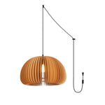 Bild in Gallery-Viewer laden, Rounded Wood Slat Swag Pendant Light