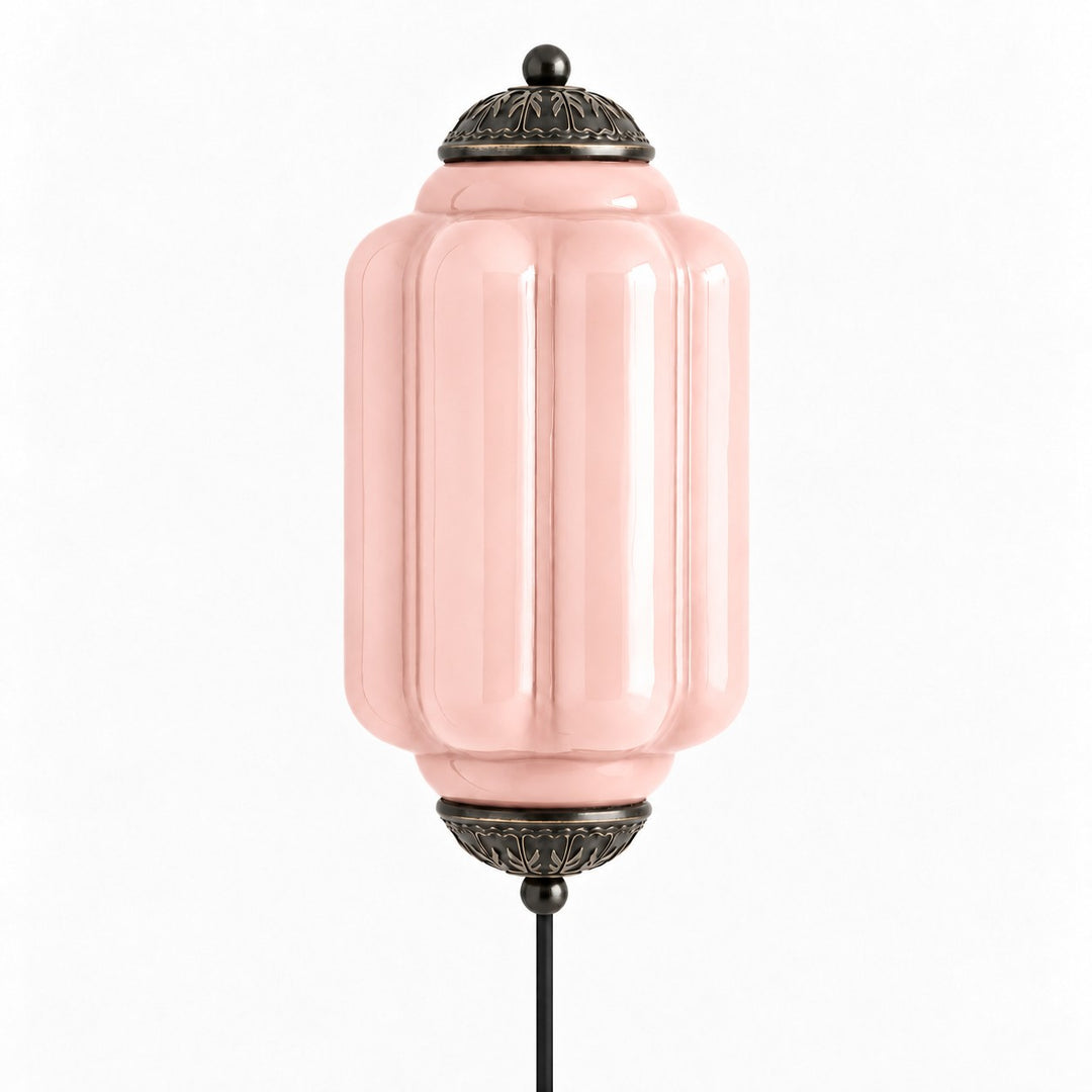 Eloise fluted milk-glass plug-in wall sconce