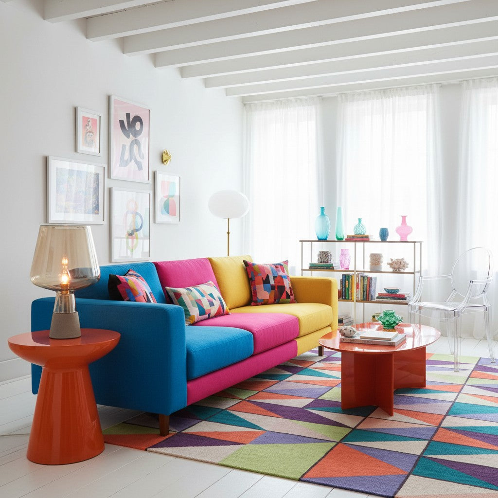 Lampe de table industrielle Concretea - Globe en verre soufflé à la main avec socle en béton pour salon