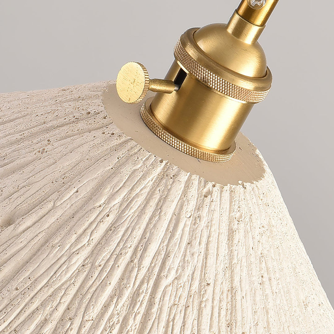 Textured Cement Gold Plug-In Swag Pendant