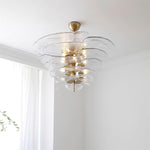 Load image into Gallery viewer, Lotus Leaf Layered Glass Chandelier
