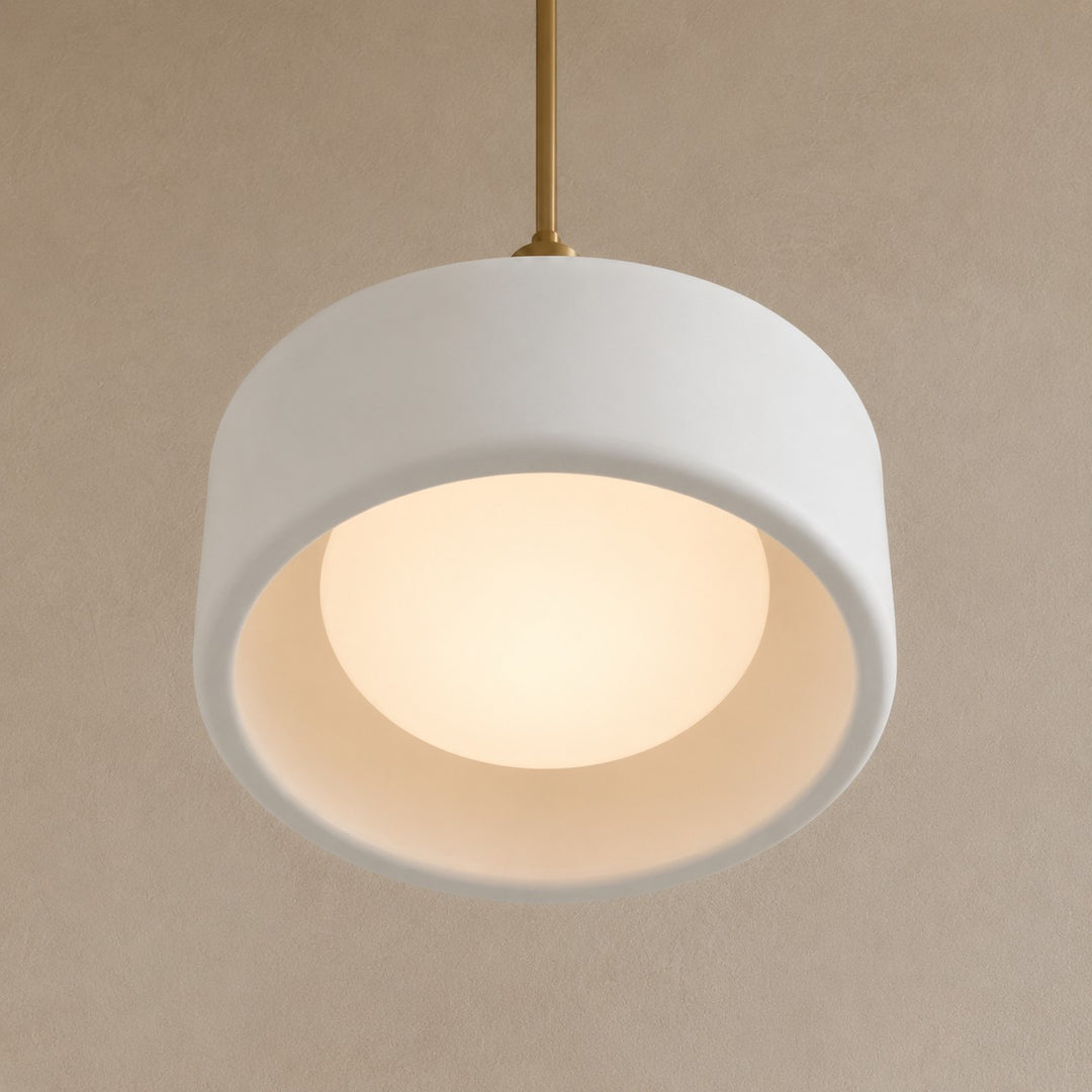 Cerova Contemporary Minimalist and Elegant Pendant – Ivory Porcelain Shade Light for Kitchen Island & Bedroom