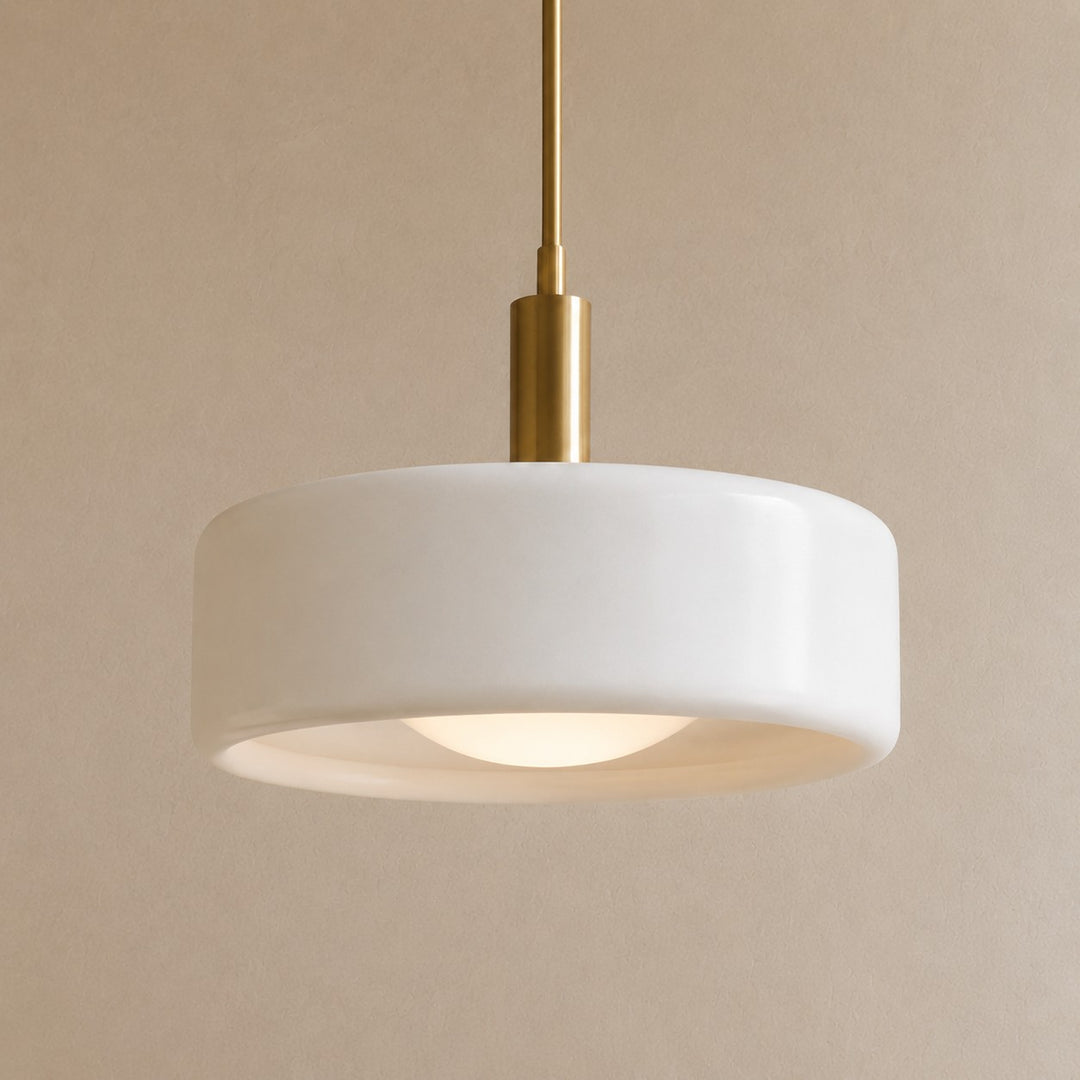 Cerova Contemporary Minimalist and Elegant Pendant – Ivory Porcelain Shade Light for Kitchen Island & Bedroom