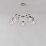 Load image into Gallery viewer, Lumivelle 5-Light Glass Chandelier – Modern Metal Round Lighting
