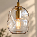 Load image into Gallery viewer, Hand-Blown Glass Globe Pendant with two shade heights and a rounded shade