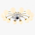 Bild in Gallery-Viewer laden, 12 Heads white and gold ceiling fan light