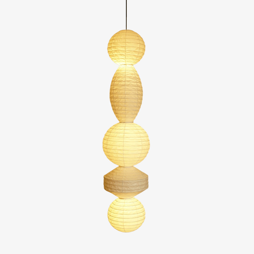Stacked Ribbed Paper Swag Pendant Light