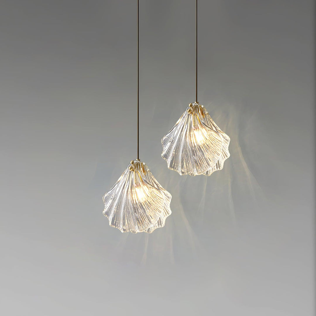 Hand-Blown Glass Brass Plug-In Swag Pendant