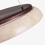 Charger l'image dans la visionneuse de galerie, Suspension anneau en travertin Torvella - Lampe sculpturale minimaliste pour intérieurs modernes