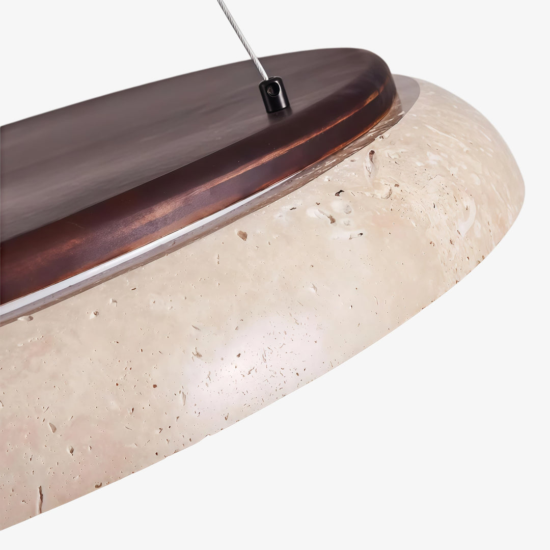 Suspension anneau en travertin Torvella - Lampe sculpturale minimaliste pour intérieurs modernes