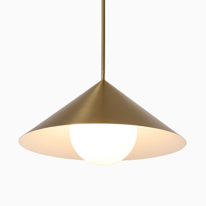 Lámpara colgante cónica de metal Brivana: diseño minimalista moderno para comedores