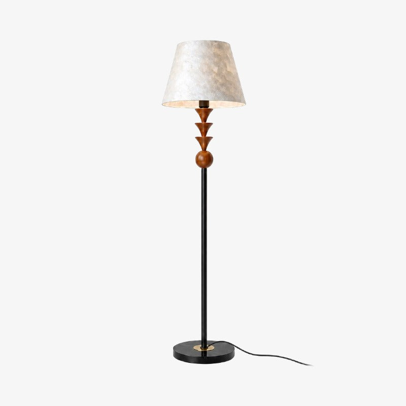 Micahell Modern Floor Lamp – Cascading Shell Shade Standing Lamp for Bedroom