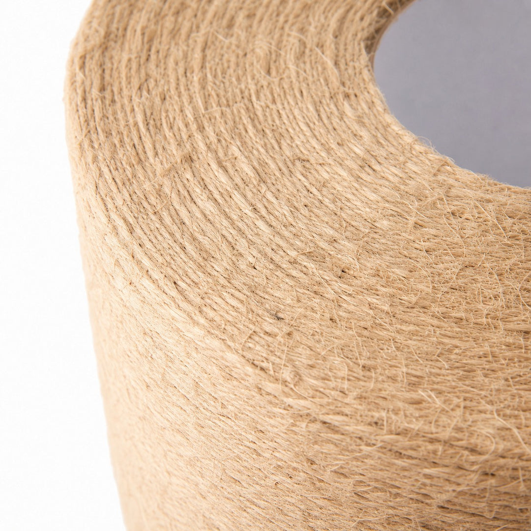 Top edge detail of the woven jute shade