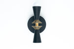 Cargar imagen en el visor de la Galería, Pyralis Cone Art Deco Wall Light - Multi-Directional Sconce for Vanity or Wall
