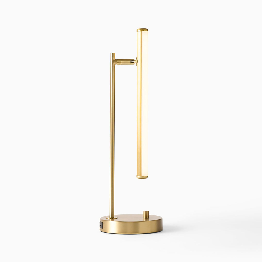 Lámpara de mesa LED USB moderna Voro: elegante iluminación de escritorio y mesita de noche de metal