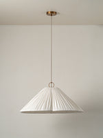Load image into Gallery viewer, Luminella Soft Pleated Scalloped Fabric Pendant – Modern Sculptural Ceiling Light for Living Room
