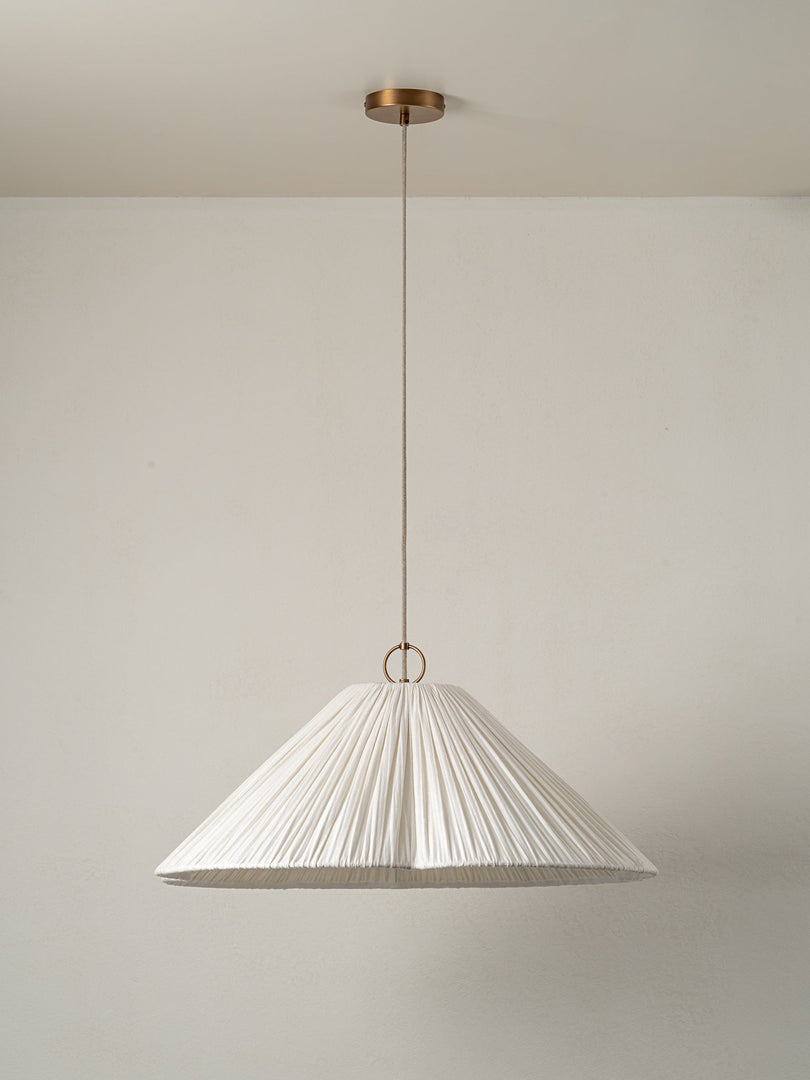 Luminella Soft Pleated Scalloped Fabric Pendant – Modern Sculptural Ceiling Light for Living Room