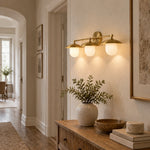 Bild in Gallery-Viewer laden, Sculptural Glass Wall Sconce with one to three lights and a metal wall mount - New2609-1024410 interior scene