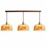 Cargar imagen en el visor de la Galería, Three-light floral ceramic bar pendant