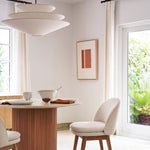 Load image into Gallery viewer, Solivara 3 Tier Linen Pendant Light – Modern White Linen Pendant
