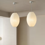 Bild in Gallery-Viewer laden, Traditionelle Japandi Wabi-Sabi Elliptische Papier Pendelleuchte