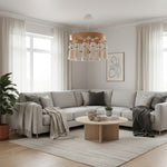 Load image into Gallery viewer, FringeAura Boho Tassel Chandelier - Large Cotton Fringe Chandelier for Dining and Living Room