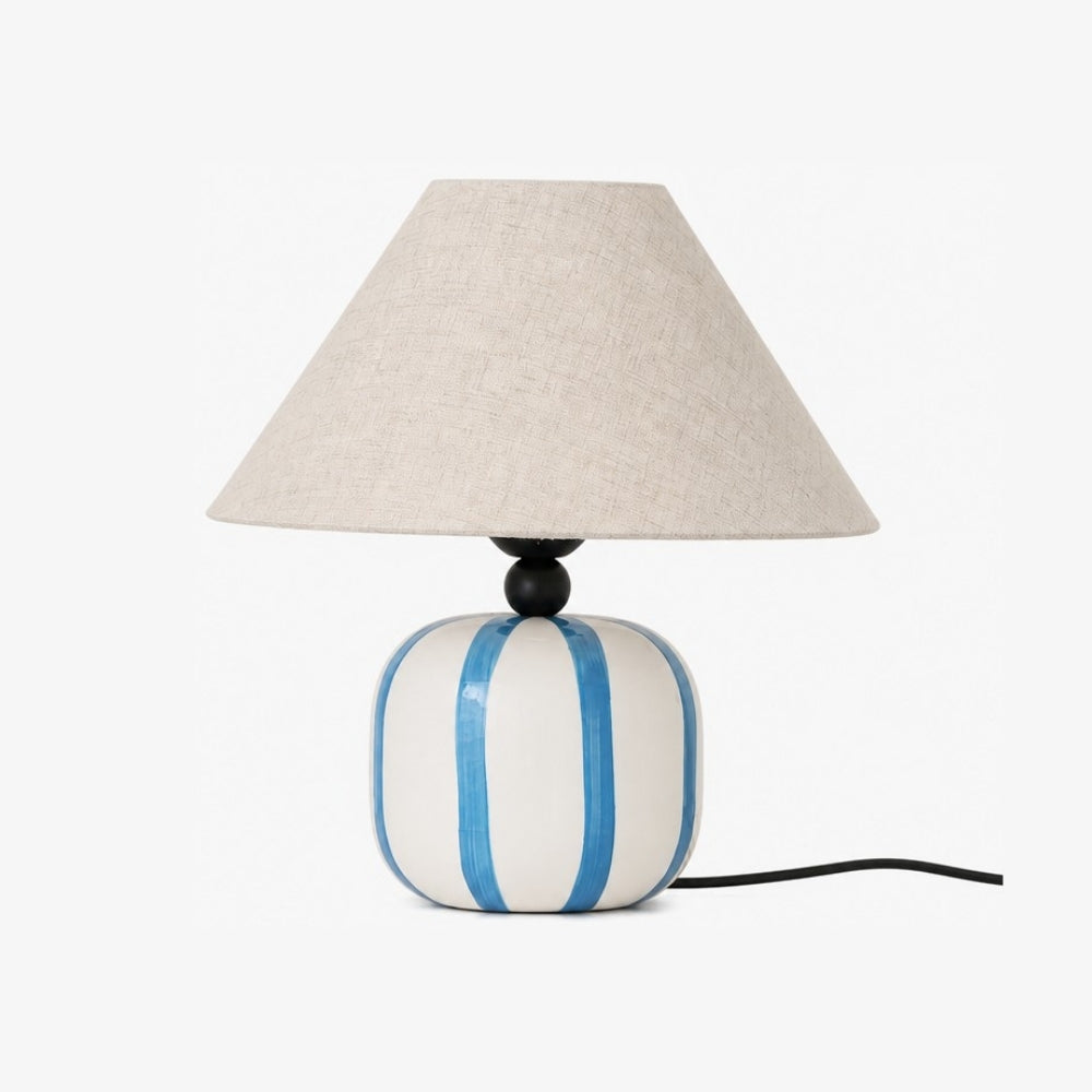 Ceruna Ceramic Table Lamp with Fabric Lampshade – Modern Minimalist Fixture for Reading or Lounge Areas