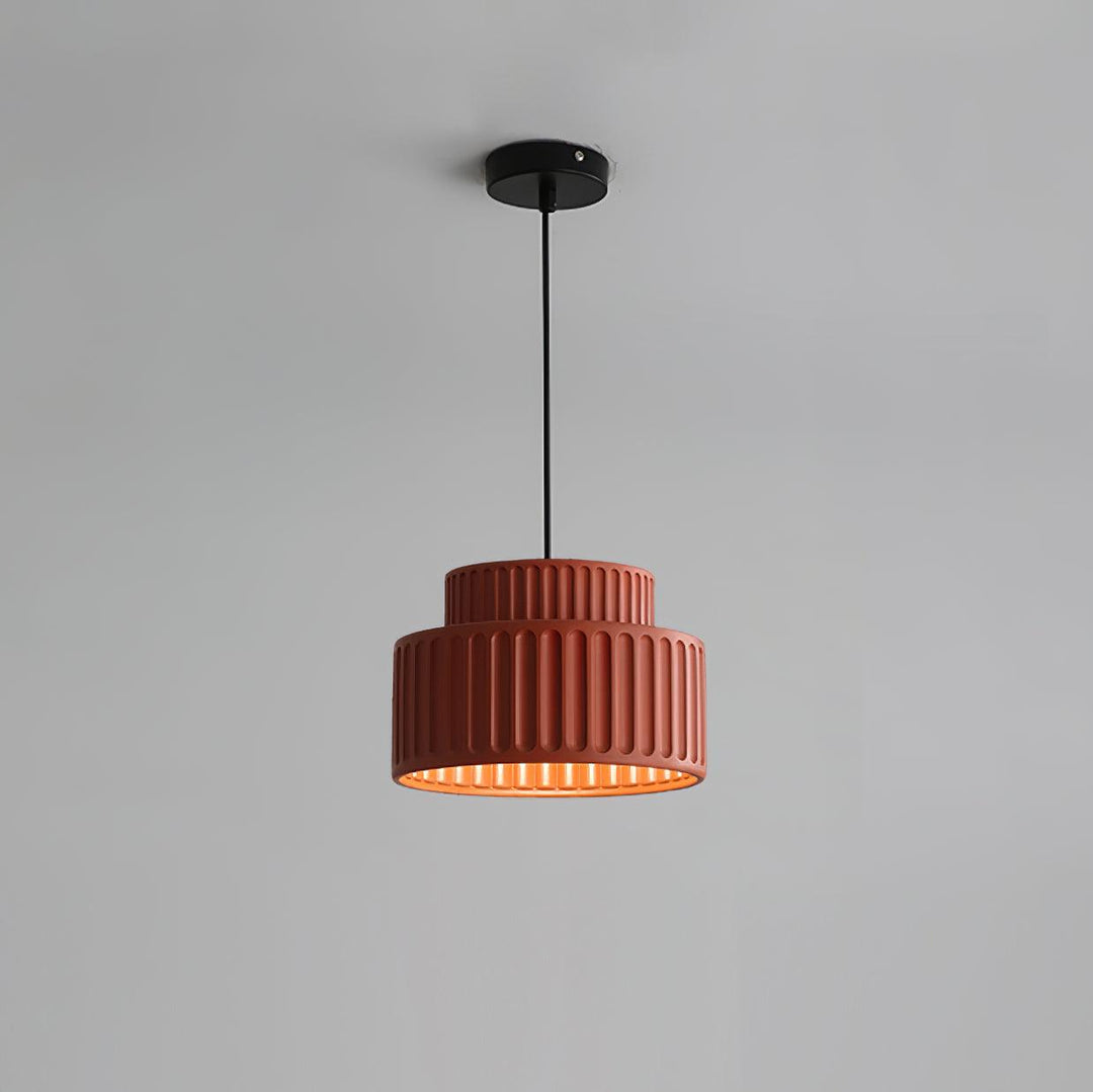 Lampe suspendue en résine de style nordique traditionnel orange câblée