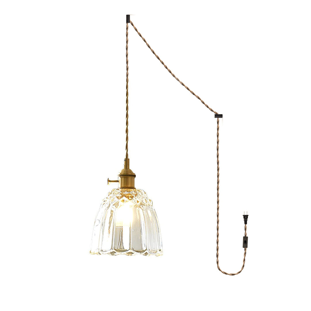 Clear Glass Brass Swag Pendant Light