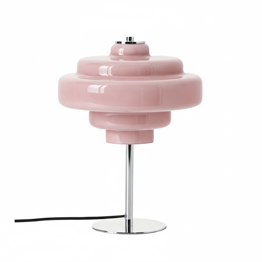 Koloro Minimalist Curved Glass Table Lamp – Contemporary Home Décor Light Fixture