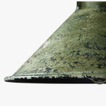 Cargar imagen en el visor de la Galería, Close view of distressed green metal shade rim
