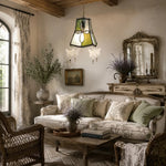 Cargar imagen en el visor de la Galería, Living room scale scene with green shell pendant