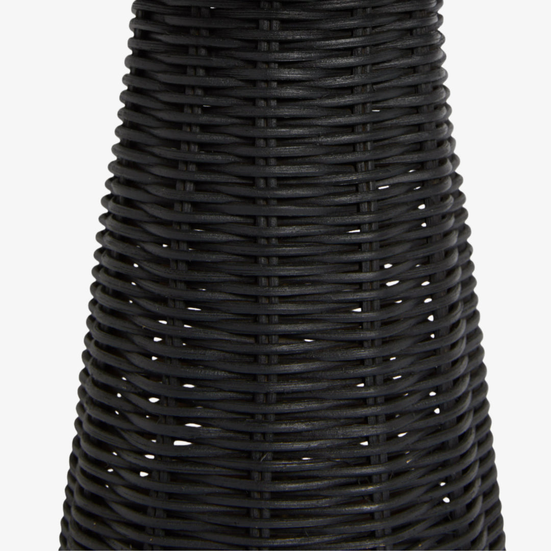 Wickara Skulpturale Rattan Mini-Tischlampe – Natürliche Geflochtene Oberfläche, Geeignet für Beistelltische & Eingangsbereiche