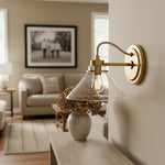 Charger l&#39;image dans la visionneuse de galerie, Aurenza Curved Arm Globe Wall Sconce – Modern Industrial Wall Lamp for Bathroom, Bedroom, and Hallway
