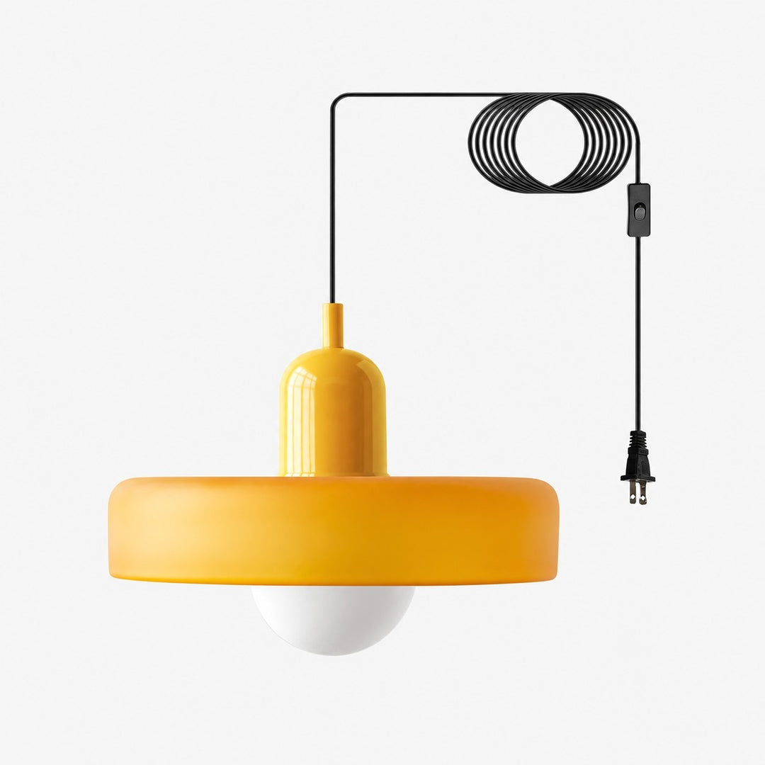 Bauhaus Colorful Glass Plug-In Pendant Light