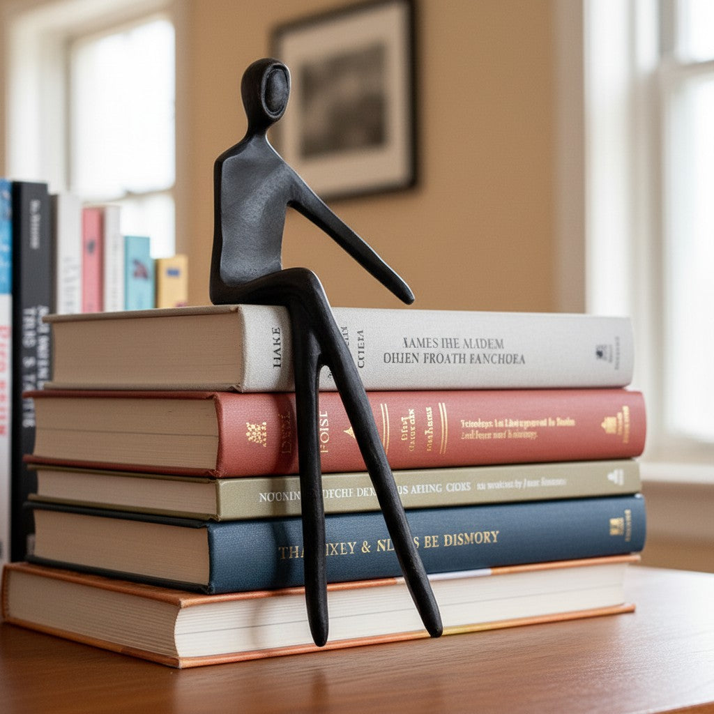 Escultura Geométrica de Perro Floxo Decoración Moderna - Arte Minimalista de Hierro para Escritorio