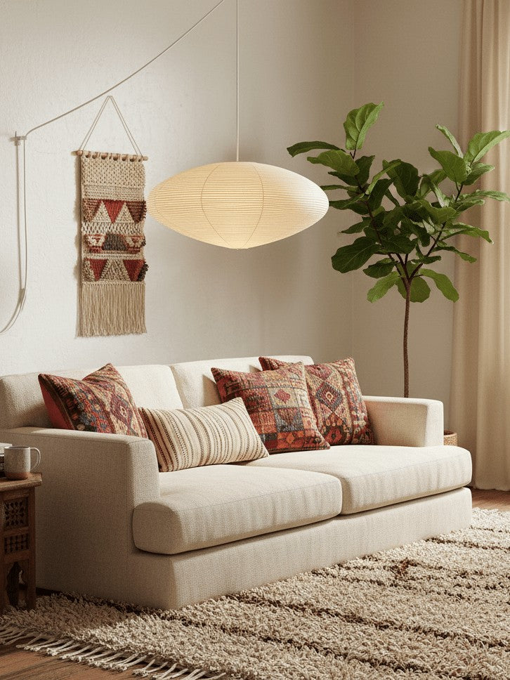 Mulberry Paper Plug-In Pendant Light