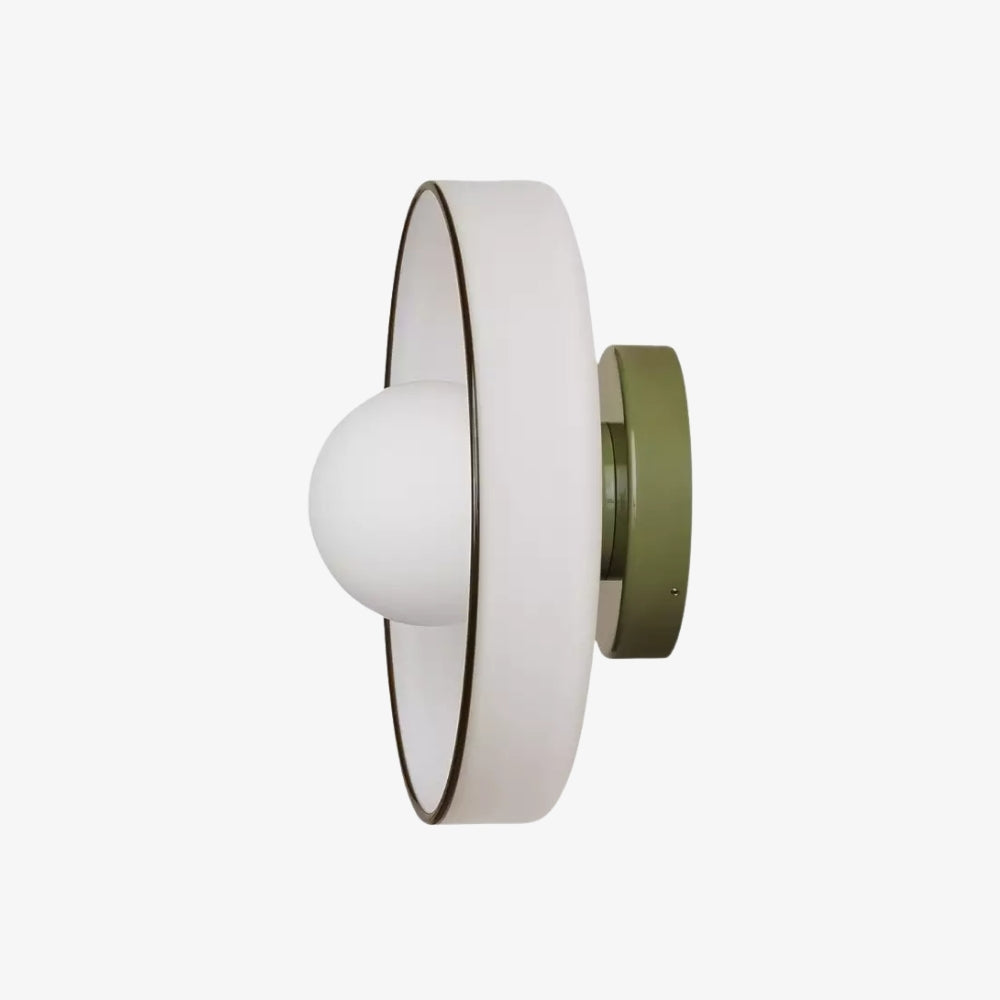 Kalo Versatile Glass Disc Modern Wall/Ceiling Fixture with Color-Accent Rim for Living Spaces