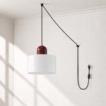 Bild in Gallery-Viewer laden, Mid‑Century Macaron Plug‑in Swag Pendant Light - Colorful Shade Hanging Lamp for Home Decor