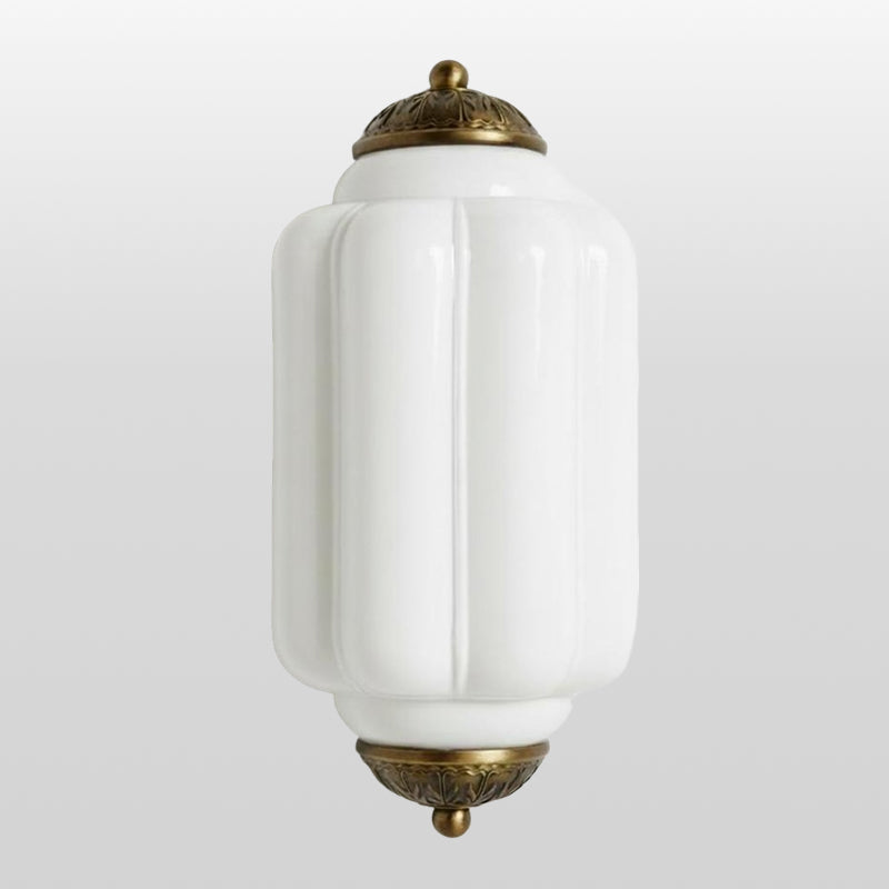 Eloise Vintage Scalloped Milk Glass Wall Sconce - Modern Accent Lighting for Bathroom and Bedroom