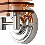 Charger l'image dans la visionneuse de galerie, Close room view of illuminated Bauhaus amber LED wall sconce