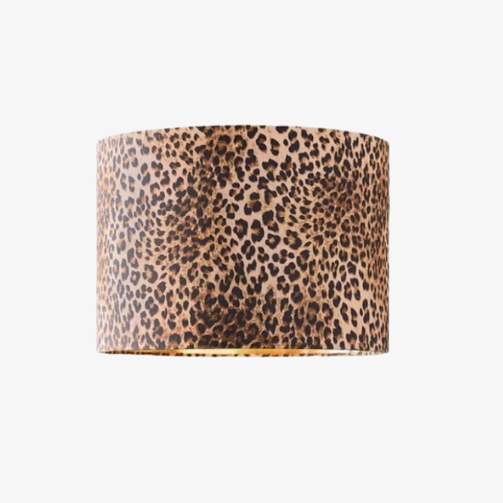 Wildlux Leopard Pattern Statement Drum Lampshade – Decorative Fabric Shade for Home Interiors